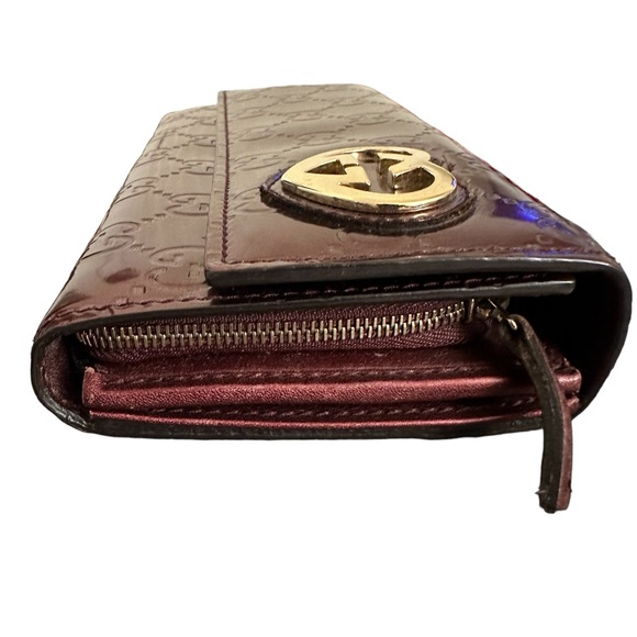 GUCCI GG Shine Guccissima Lovely Heart Continental Wallet Scarlatto with box - Picture 9 of 16